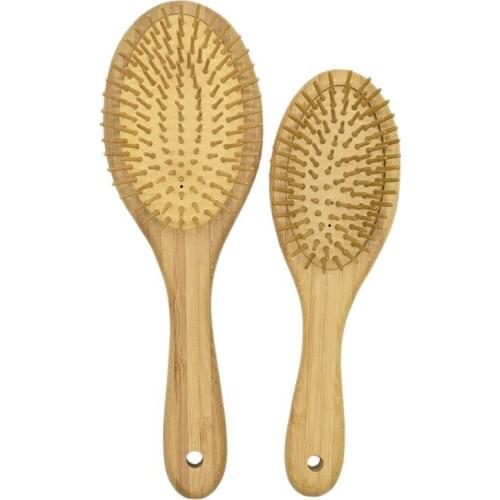 2Pcs Wooden Paddle Hair Brush Bamboo Airbag Massage Comb Scalp Massage Hair Comb,Hair Care Healthy Bamboo Comb