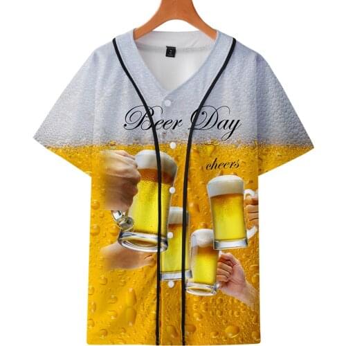 Beer day 3D New Clothes Summer Casual baseball t-shirt Women and Men Clothes 2019 Tops Hot Sale Short Sleeve t-shirts plus size