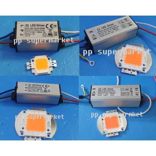 3w 10W 20W 30W 50W 100W LED Driver Supply High Power+LED Grow Chip Bulb for kis