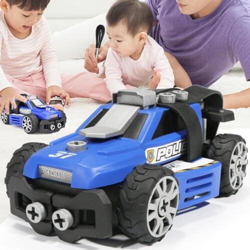 5/6/7Pcs Kids Assembled Toy Car DIY Police Firefighting Engineering Vehicle