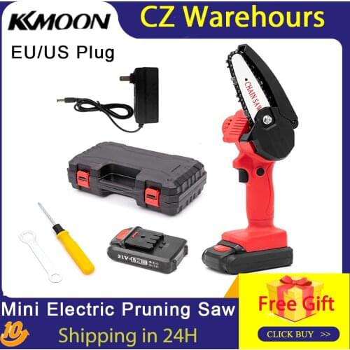 220V Rechargeable Electric Pruning Saw Cordless Mini Chainsaw Small Wood Splitting Chainsaw One-handed Pruning Power Chain Saw