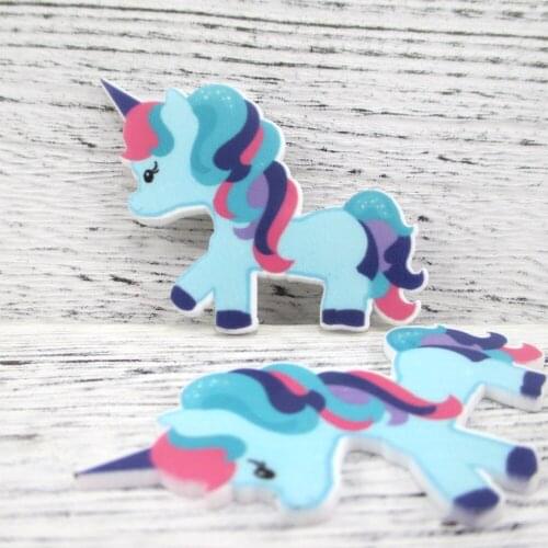 David accessories 25pcs flat back planar resin dreaming unicorn Acrylic Cabochon decoration craft,DIY handmade material,25Yc3405