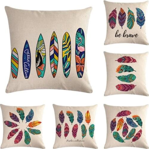 BeddingOutlet Dreamcatcher Cushion Cover Colorful Feathers Pillow Case Bohemian Mandala Throw Cover 2 Sizes Black Pillow Covers