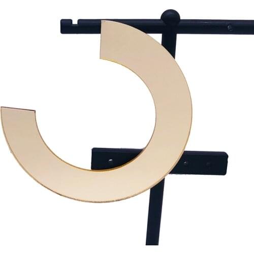 Free Shipping!Gold Mirror Acrylic Semicircle Stud Earrings For Women