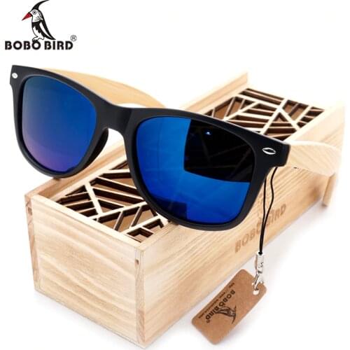 BOBO BIRD Square Vintage Sunglasses Men Women Wood Sun Glasses Retro Polarized oculos Brand