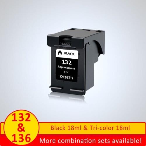 XiangYu for HP132 Black Ink Cartridges for 132 Officejet 6213 5443 D4163 Photosmart 2573 C3183 D5163 printer