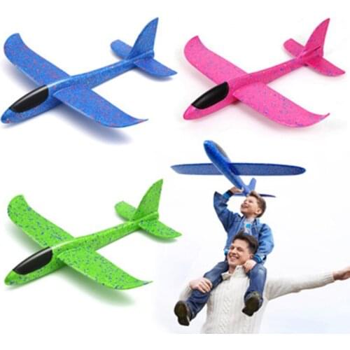 2021Children Hand Throw Flying Glider Planes Toys Kids Foam Aeroplane Model Children Outdoor Fun Toys 48CM Outdoor Sports EPP
