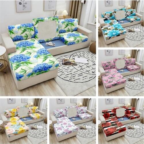 Rose Flower Elastic Seat Cushion Cover Stretch Sofa Covers For Living Room Furniture Protector Sofa Slipcover Couch Cover