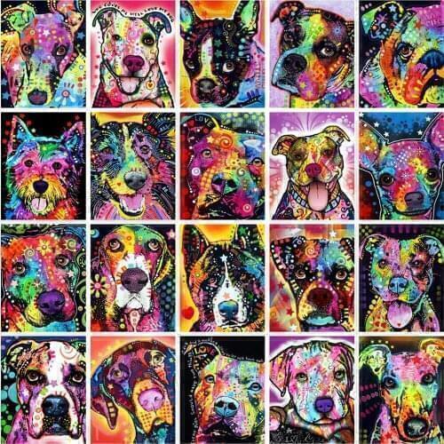 Evershine Full Square Diamond Painting Dog 5D DIY Diamond Embroidery Animals Colorful Cross Stitch Picture Of Rhinestones Art
