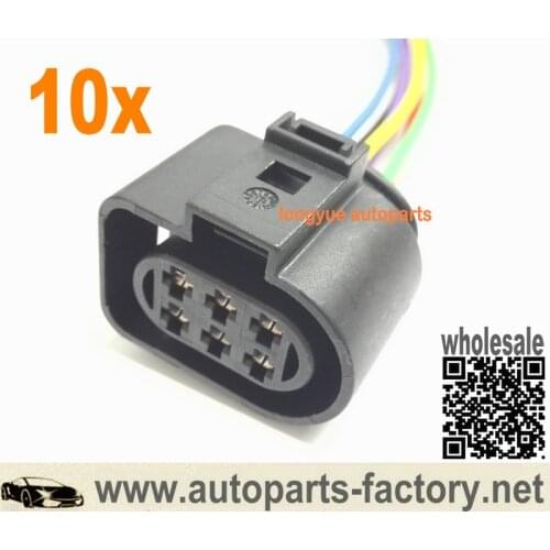 Factroy Sale 10pcs LSU 4.2 Sensor Connector Pigtail Case For VW 1J0973733 6-Way 350 Plug Wiring Harness 12" 1J0 973 733