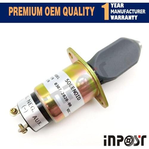 In Stock Stop Solenoid 0307-2820-00 For Cummins Generator 307-2820 3072820 12v with 2 terminals