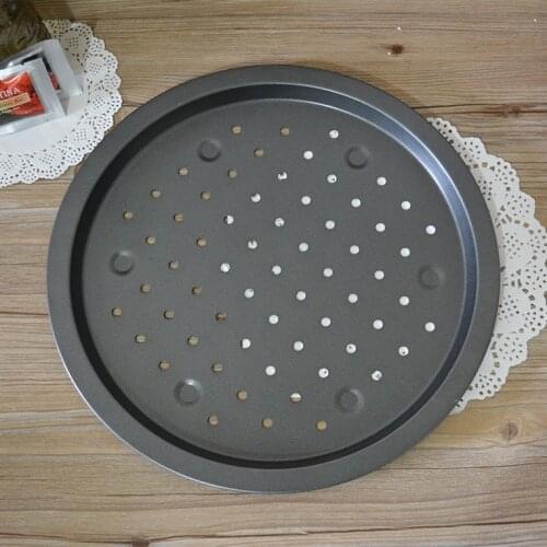 AIWILL [ 14 inch ]Thickening Pizza Shallow Dish Nonstick Carbon Steel Pizza Plate Baking Mould