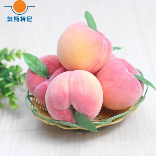 5pcs 8cm size artificial fruit Plastic Fake Fruit artifical peach fruit&artificial fake simulated peach
