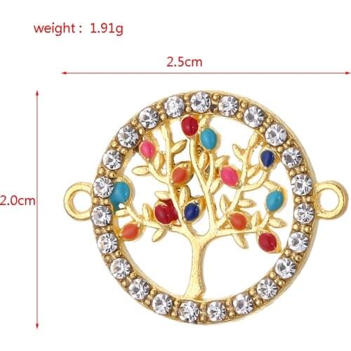 JunKang 10pcs drip oil tree of life metal connection for woman jewelry making diy handmade bracelet necklace accessories