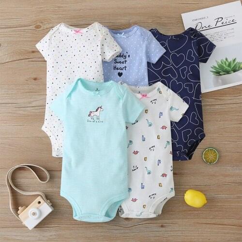 Newborn Infant Baby boy girl bodysuits Soft Cotton Quality Ropa De Bebe Baby Clothing Jumpsuit 3/6M-24M 5 PCS/Lot