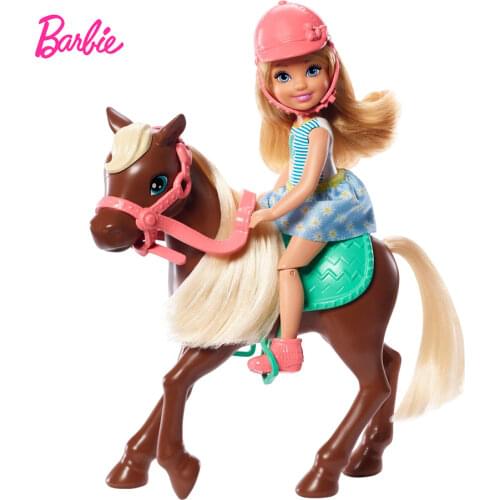 Barbie Horse Trainer Little Kelly and her little Pony Club Chelsea Doll Toy Fashion Kids Toy Christmas Gift GHV78