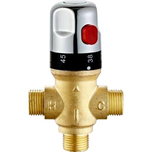 Brass Pipe Thermostatic Mixing Valve Constant Water Temperature Shower Faucet Thermostat Bathroom Kitchen Tap