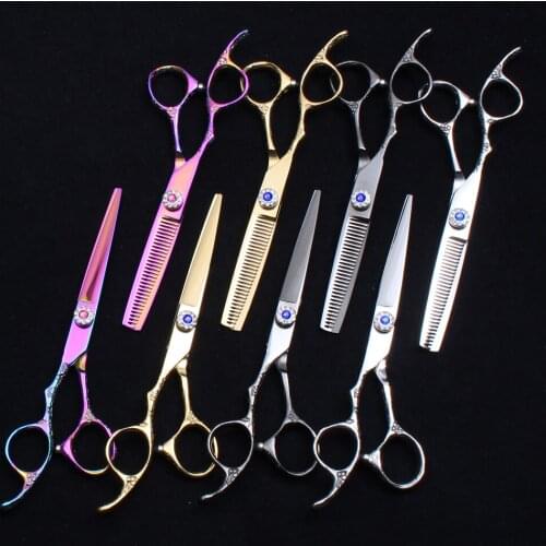 Left-Hand 5.5" 16cm JP Titanium Customized Logo Cutting Shears Thinning Scissors Salon Hair Scissors Hairdressing Scissors C8002