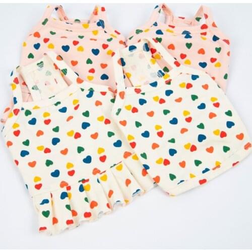 Cute Heart Dog Dress Skirt XXS XS Small Dog Clothes Chihuahua Yorkshire Pomeranian Shih Tzu maltese Bichon Poodle Pet Clothing