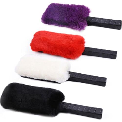 CamaTech Soft Plush Spanking Paddle Flirting Sex Whip with PU Leather Handle Lash Fetish Flogger BDSM Adult Games For Role Play