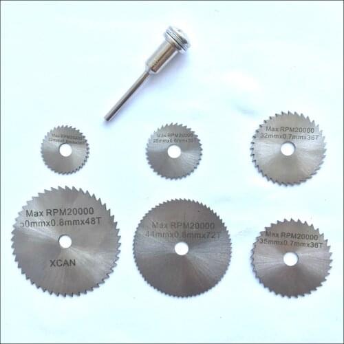 6pcs/lot Mini 22-50mm HSS Steel Circular Saw Blades Set For Cutting 3.17 Diameter Rod DIY Tools K160 Drop Shipping