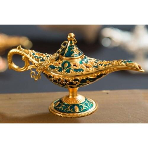 Creative Metal crafts factory sells Aladdiner magic lamps directly Creative metal crafts Gift Russia Hollow out wishings lamper