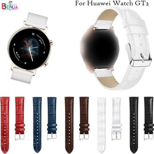 Leather Replacement Watch Strap Band For HUAWEI WATCH GT 2 42mm 46mm Bracelet band for Samsung Galaxy Watch 42mm 46mm watchbands