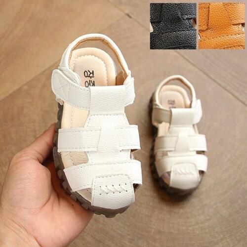 Summer Unisex Baby Girls Boys Kids Sandals Children Shoes Artificial Leather Sandals Half Hole Single Shoes Casual Comfortable