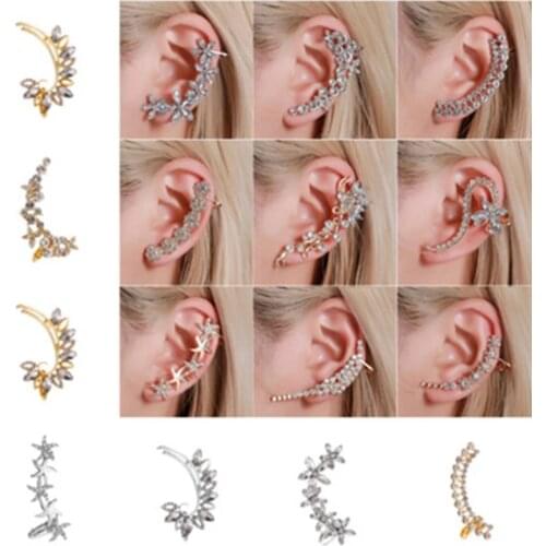 European And American Earrings Single New Personality Geometric Rhinestone Alloy Drop Earrings Fashion Jewelry Wholesale
