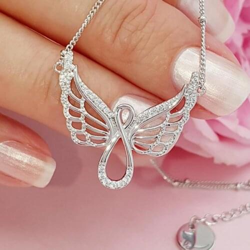 Temperament Exquisite Fashion Angel Wings Chain Pendant Necklaces For Women Romantic Valentines Day Jewelry Gift Dropshipping