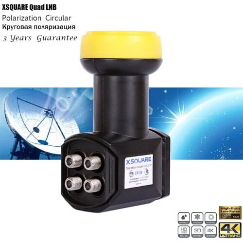 XSQUARE Circular LNB For Tricolor TV Satellite Receiver Ultra HD 4K Ku-Band LNBF 3 Years Guarantee Quad LNB