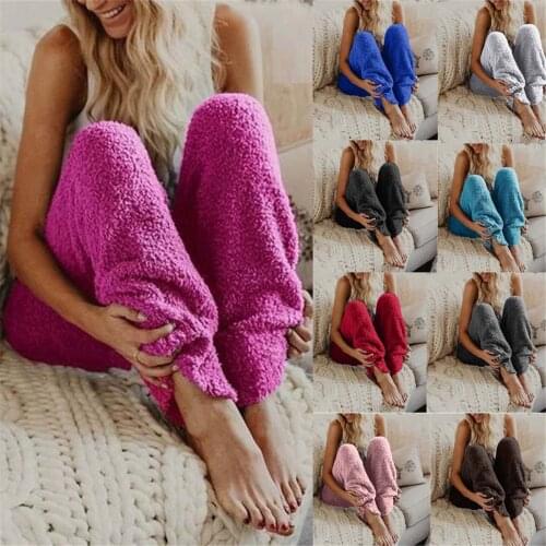 Womens winter pajamas trousers home warm pants Women Warm Fitness Sport Leggings Winter Fleece Legging Pants trousers