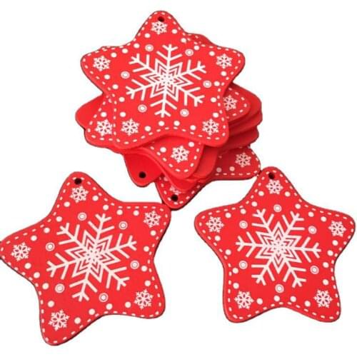 10PCS Wooden Ornaments Christmas Tree Hanging Wood Hanging Embellishments Craft Kit for Christmas Party Decorations Kids Gifts