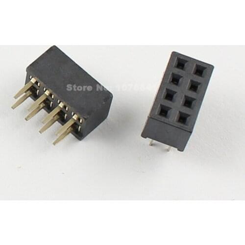 100pcs 2mm 2.0mm Pitch 2x4 Pin 8 Pin Female Double Row Straight Pin Header Strip