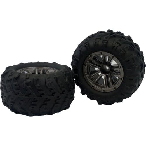 2Pcs 1/16 RC Model Monster Truck Rubber Wheel Rim Tires for RC Car