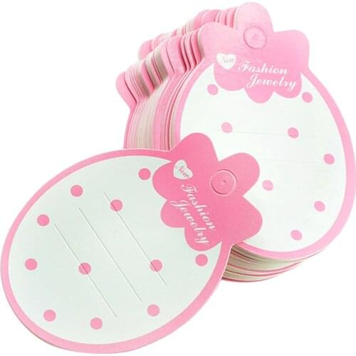 50 Pieces Strawberry Shaped Paper Kids Hair Clips Hairpins Barrette Holders Display Card