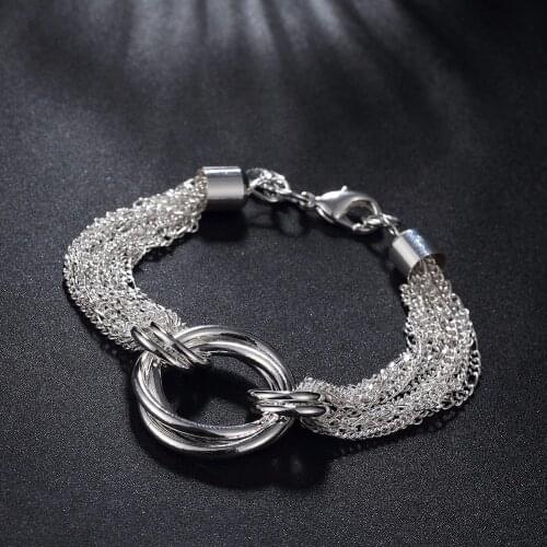925 Silver Bracelet For Women Girl Fashion Silver Jewelry Chain Link Bracelet