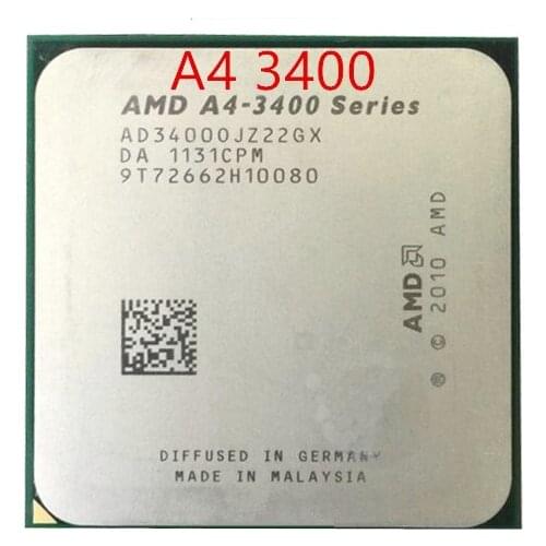 Free shipping AMD A4 3400 2.7GHz 1MB 65W Dual core CPU processor FM1 shipping free scrattered pieces A4-3400 APU 3300