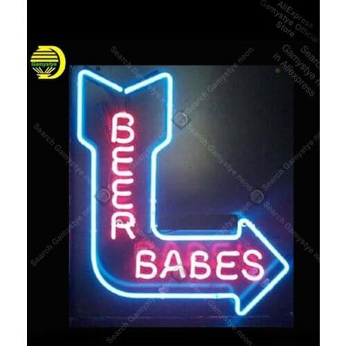 Beer Babes Light Real Glass NEON Signs Lamp GLASS lampara neon Guitar Store Display Crown Roya Sign bud light neon sign Atarii