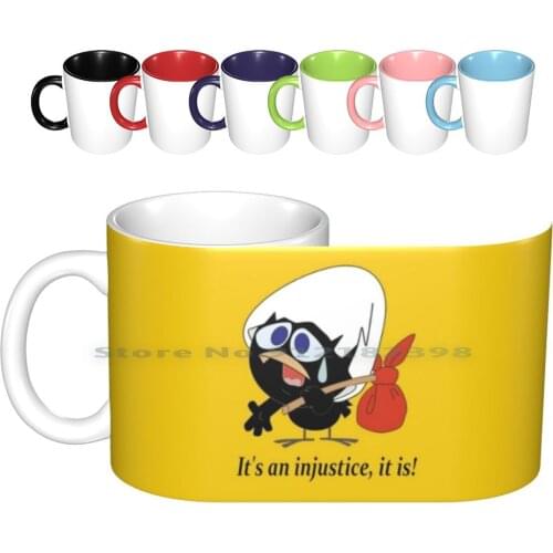 Calimero Ceramic Mugs Coffee Cups Milk Tea Mug Calimero Its An Injustice It Is Anime Tv Show Black Chicken Cartoon Chicken It