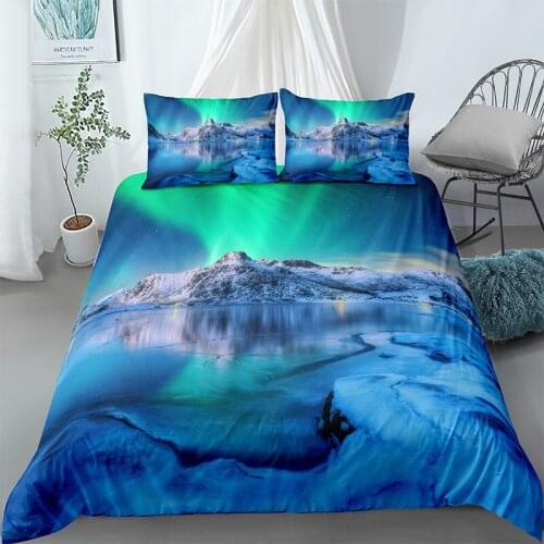 Landscape Bedding Set Printed Scenic Duvet Cover Pillowcases for Home Bedroom Twin Queen King Size