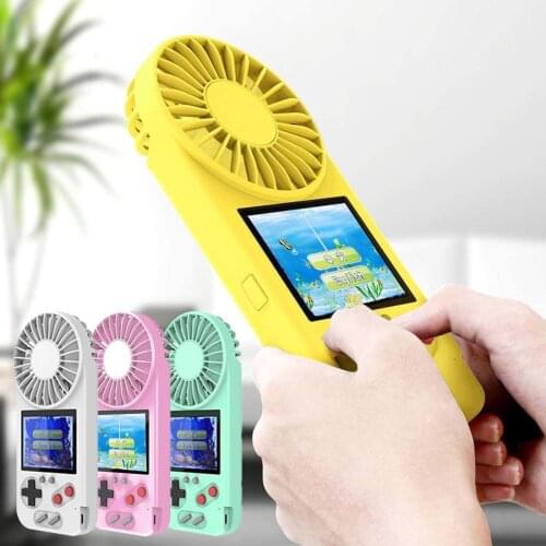 Handheld Game Console with USB Fan Color Display 500 in 1 Game Console Retro Game Console with Mini Personal Fan for Kids Adults