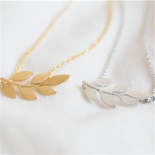 Fashion six leaf twigs pattern necklace necklaces for women design chain of clavicle
