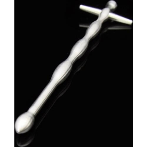 Male Metal Solid Urinary Plug Cross Urethral Sounds Penis Catheters Beads Prince Wand Gay Fetish Sex Toys A242