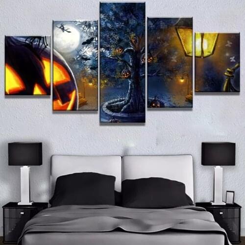 Happy Halloween Pumpkin 5d diy diamond painting 3D cross stitch full square/round drill mosaic diamond embroidery 5 Panel