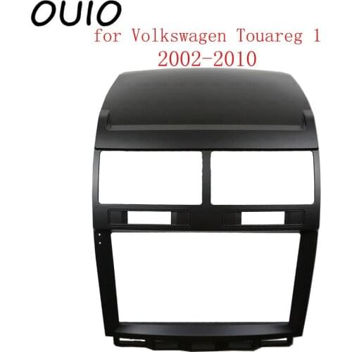 OUIO 9 inch car dashboard Double Din DVD frame decoration kit dashboard panel suitable for Volkswagen Touareg 1 2002-2010 frame