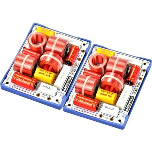 2Pcs AS-33C 3Way 3 Unit HiFi Speaker Frequency Dividers Frequency Divider Crossover Filters