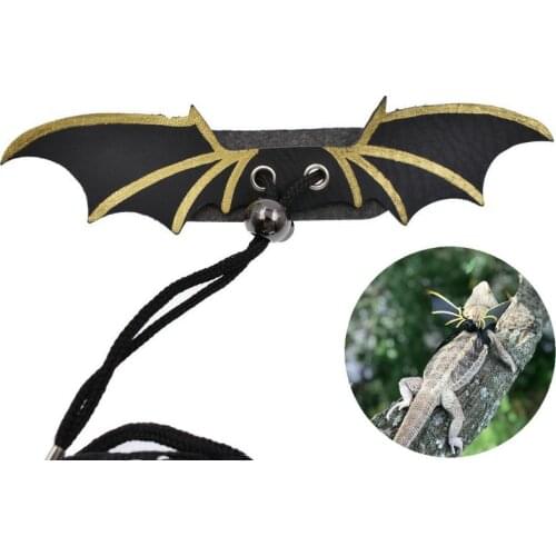 Lizard Harness Leashes Adjustable Reptile Lizard Harness Devil Wings Hauling Cable Rope Halloween reptile home