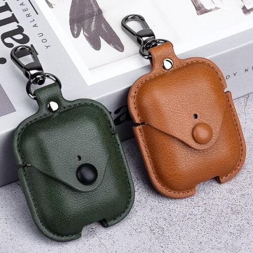 Luxury Leather Headset Bag For Apple AirPods 2 1 Bluetooth Wireless Earphone Cover for AirPods 2 Charging Box Cases Funda Coque