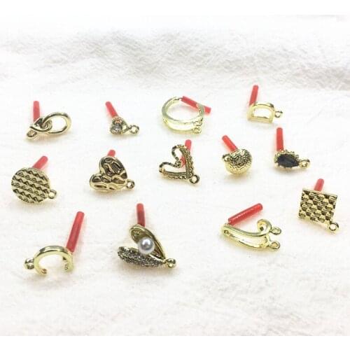 New Arrival!100Pcs Zinc Alloy/Imitation Pearl/Rhinestone Ear Stud for Earring DIY Parts,Jewelry Accessories Findings & Component